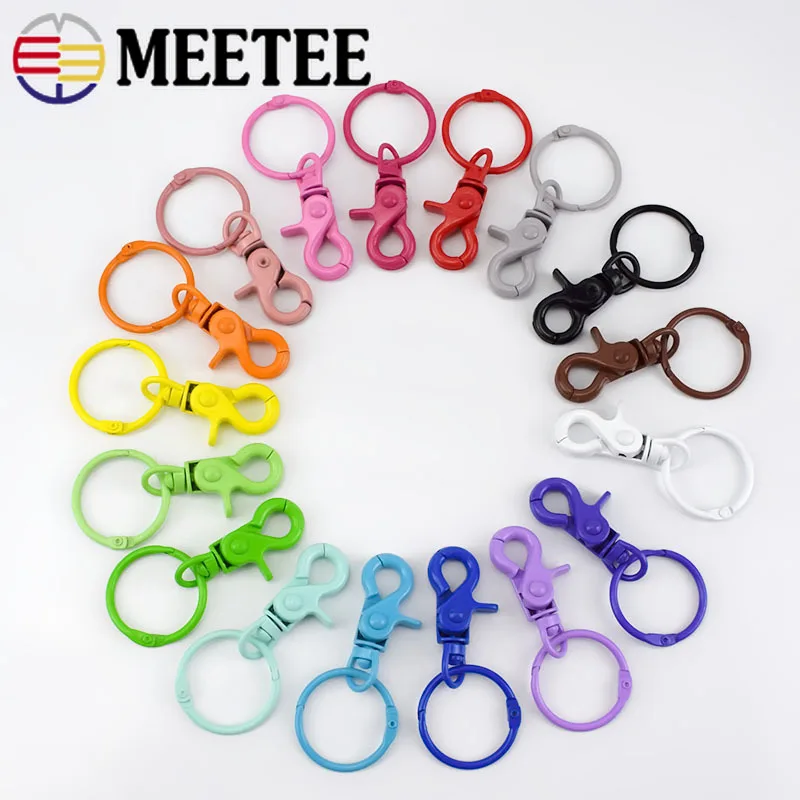 Meetee 5/10 шт 43*30 мм цветная металлическая пряжка для собачьего крючка брелок O D