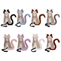 1 set plush cute cat ears hairhoop tail lolita cosplay accessories for party drop shipping