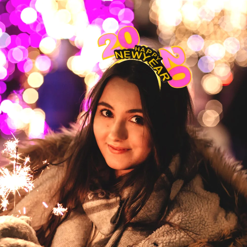 2020 HAPPY NEW YEAR Letters Headband Creative Beautiful Glowing Decor for Girls (Random Color) | Дом и сад