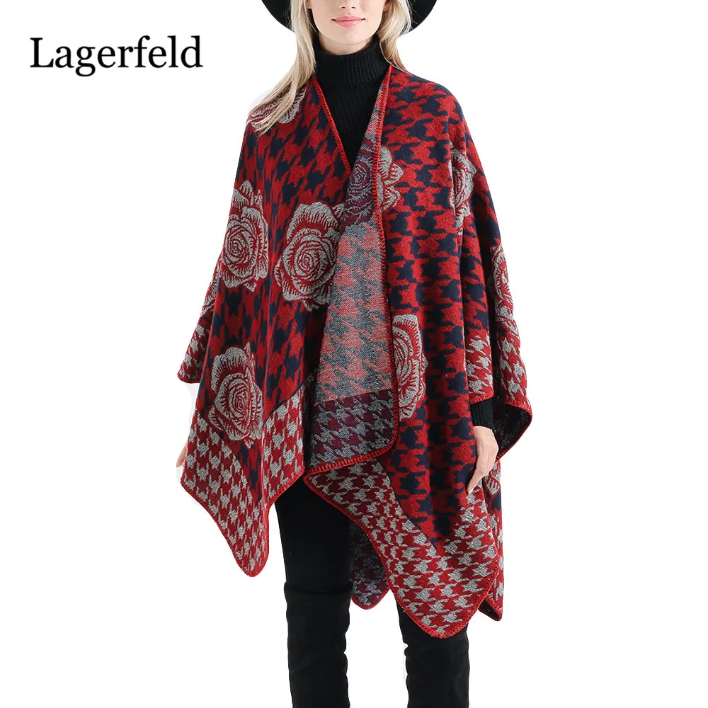 Зимний женский плащ мягкий кашемировый кардиган накидка шаль пончо Mujer Invierno Elegantes