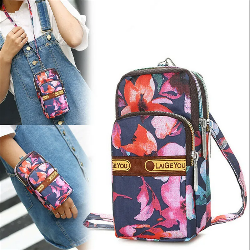 Дамские сумочки для телефона с цветочным принтом модные миниатюрные кошельки на