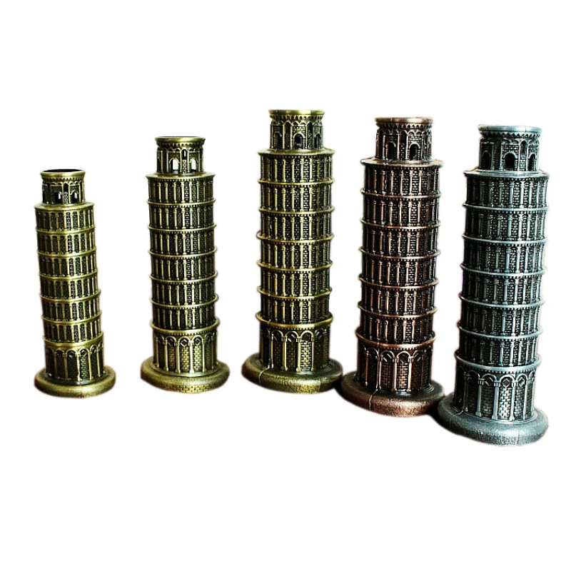 

Italy Pisa Leaning Tower Metal Home Decoration Accessories Tourist Souvenir Modern Model Building Figurine RommInterior Decor