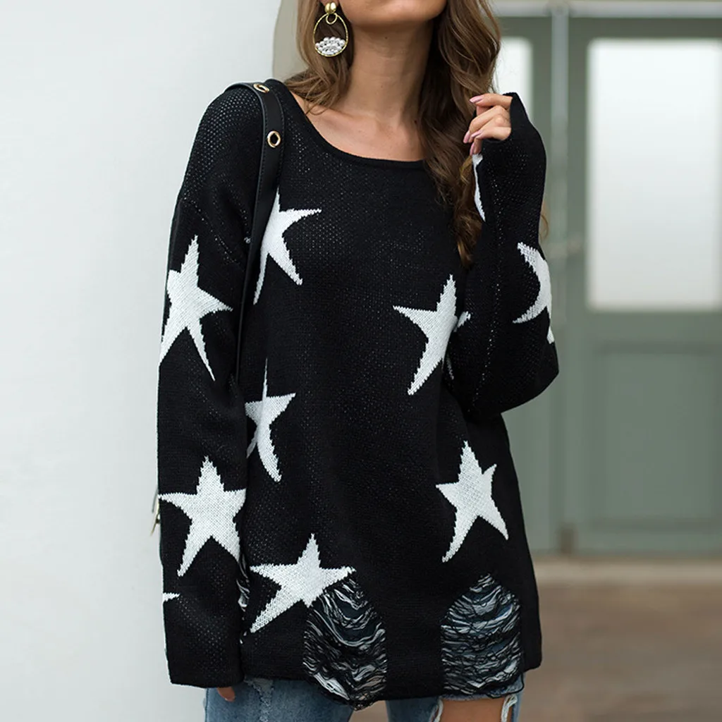 Однотонный Повседневный свитер с круглым вырезом на плече roupas Femininas Tricot Femme