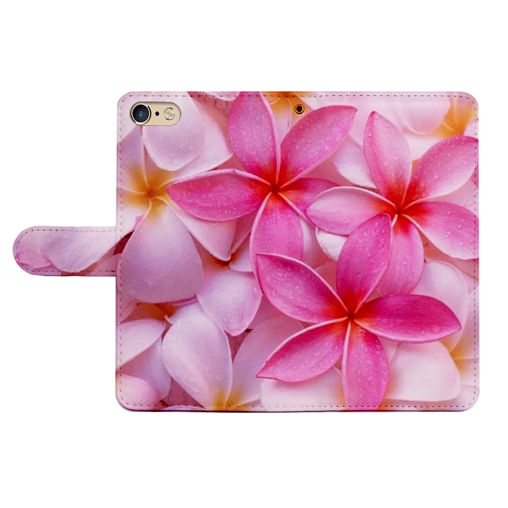 Чехол Кошелек из искусственной кожи с отделением для карт и цветочным узором iPhone