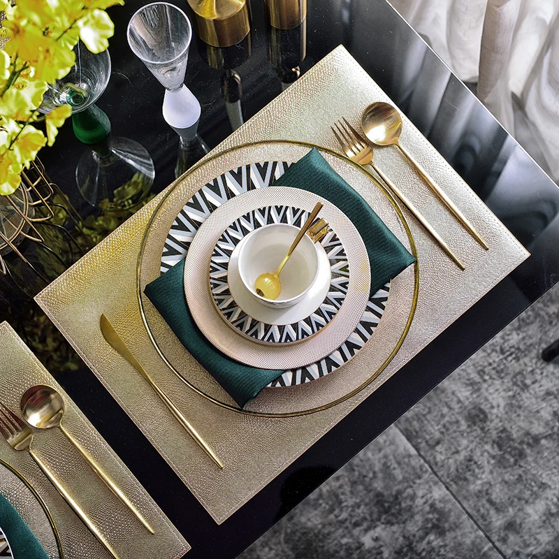 

Bone China Plate Sets Luxury Creative Nordic Steak Dinner Plate Sets Round Modern Trays Decor Vajilla Completa Tableware DA60PZ