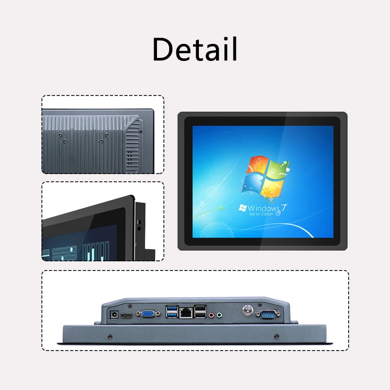 

10.4/12.1/15/17/19 Inch Industrial Panel All In One PC mini Computer Capacitive Touch with Core i3 RS232 Com Win7/10 Dustproof