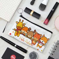 unisex simple solid print trend lovely animals coin purse with a zipper lady portable wallet small bag suitable for graffiti