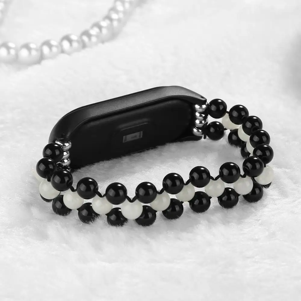 Женский браслет на запястье для Xiaomi Miband 4 3 с агатом и кристаллами ювелирные