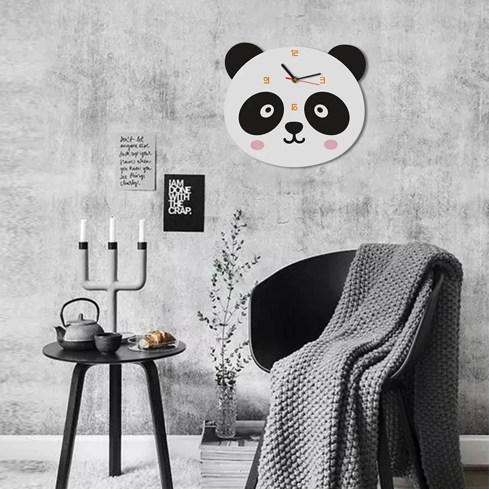 Настенные часы в форме милой панды с национальным сокровищами Китая детская