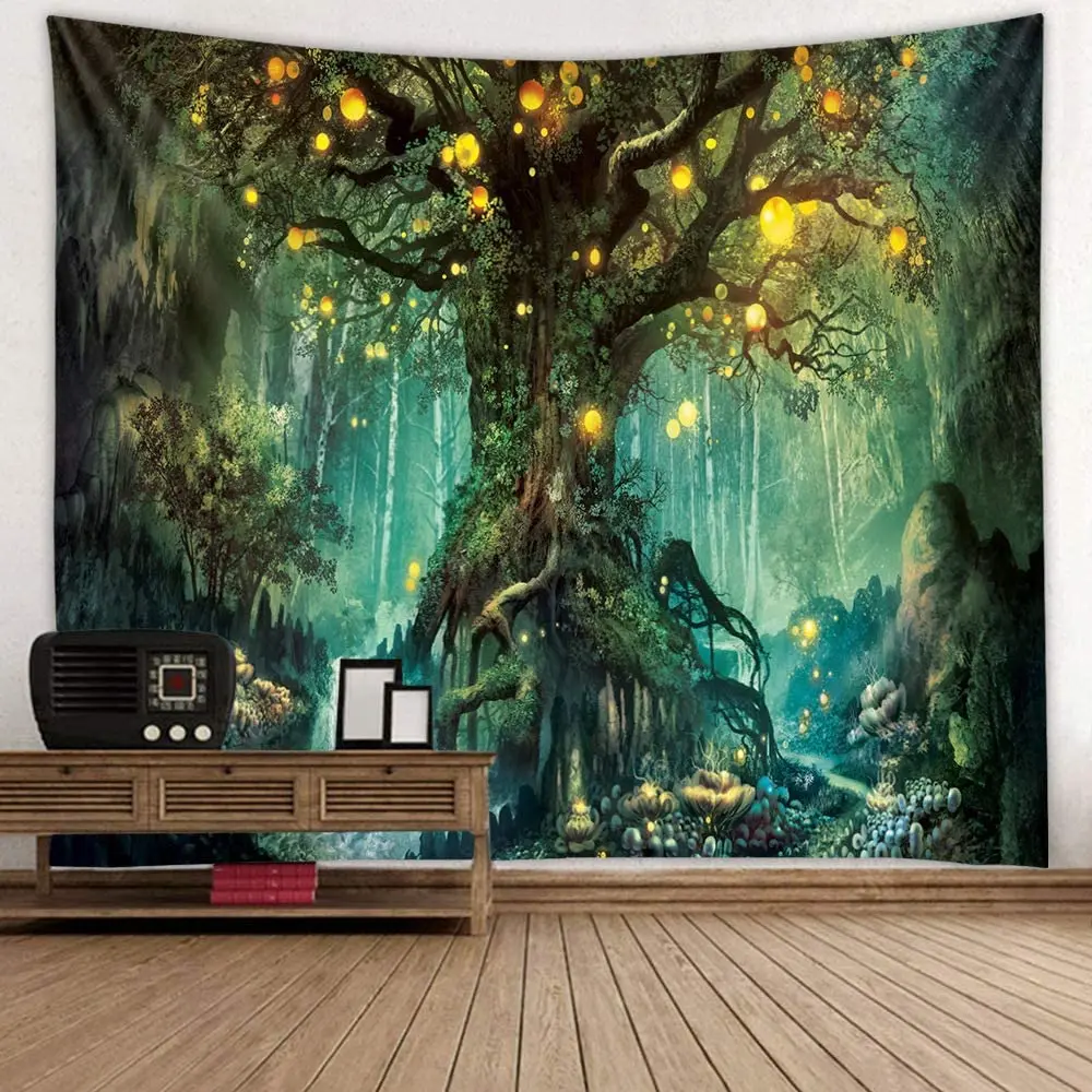 

Old Tree In Forest Landscape Tapestry Background Wall Covering Home Decoration Blanket Bedroom Wall Hanging Tapestries