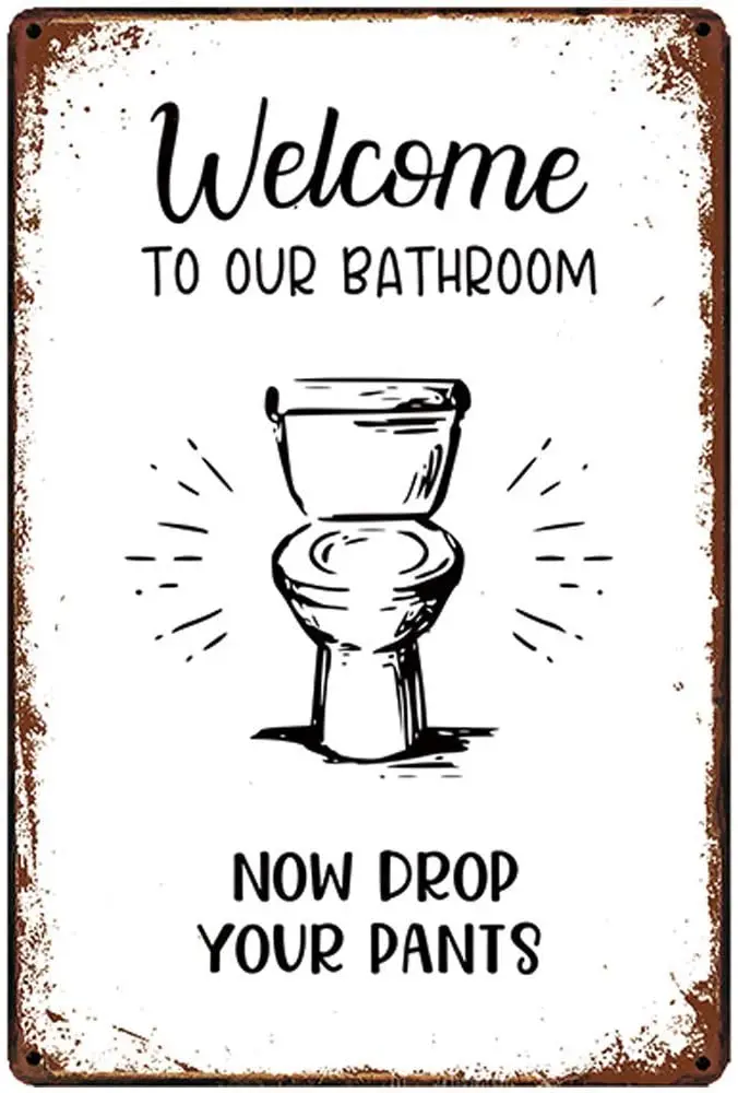 

WelcomeTo Our Bathroom Novelty Parking Retro Metal Tin Sign Plaque Poster Wall Decor Art Shabby Chic Gift
