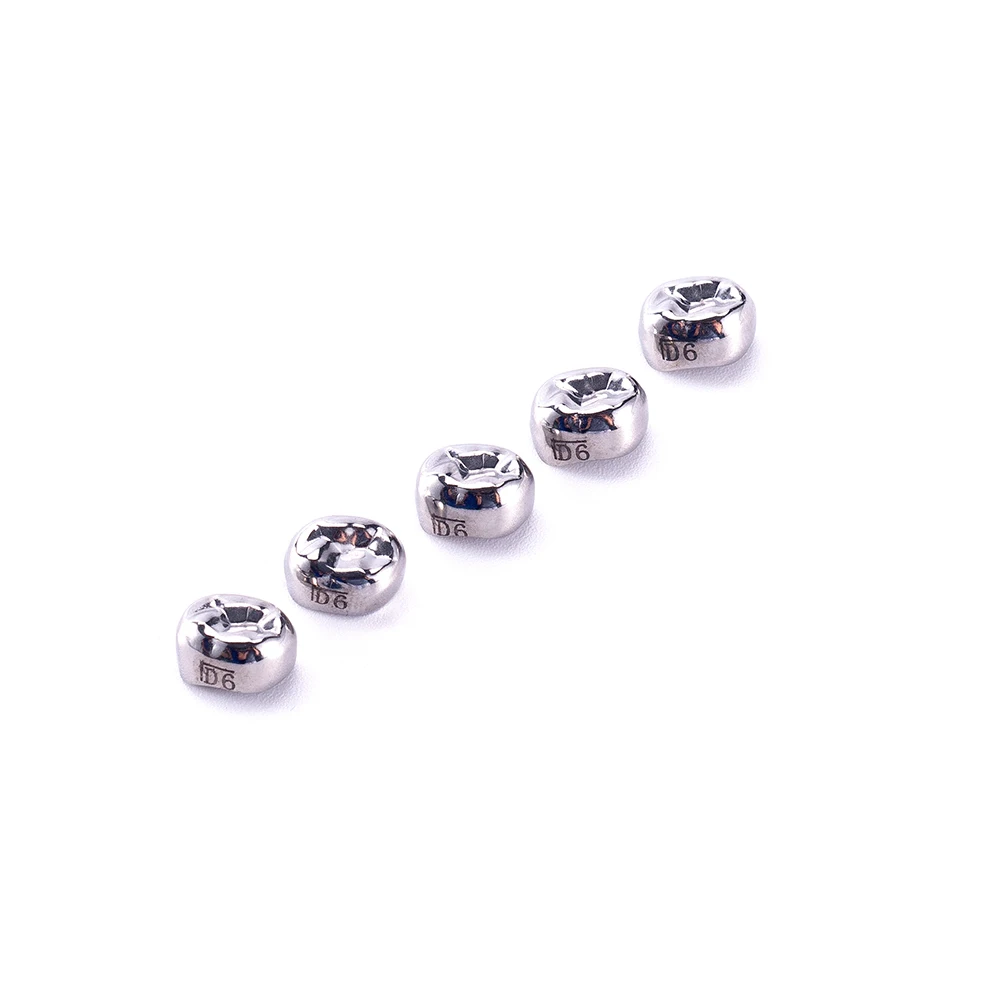 5PCS EASYINSMILE Dental Crown Kids Primary Molar Refill Stainless Steel for Upper/Lower Left/Right 1st/2nd MolarTeeth