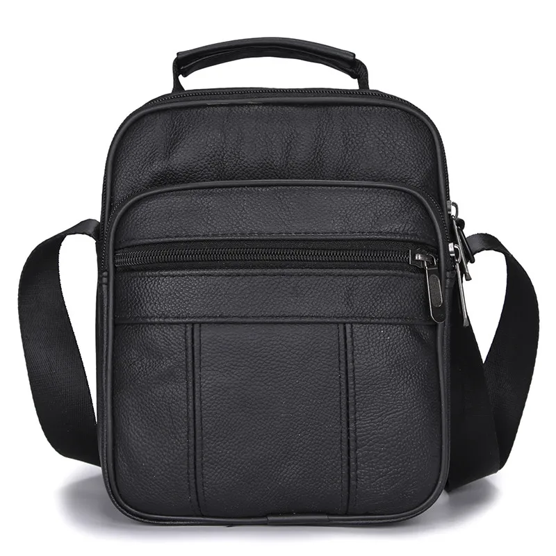 Мужские сумки из натуральной кожи через плечо модные черные деловые