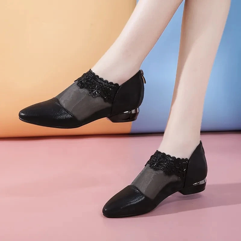 

Sandals Woman Mesh Patchwork Sandals Cutouts Flower Shoes Ladies Plus Size 41 Women Summer Shoes