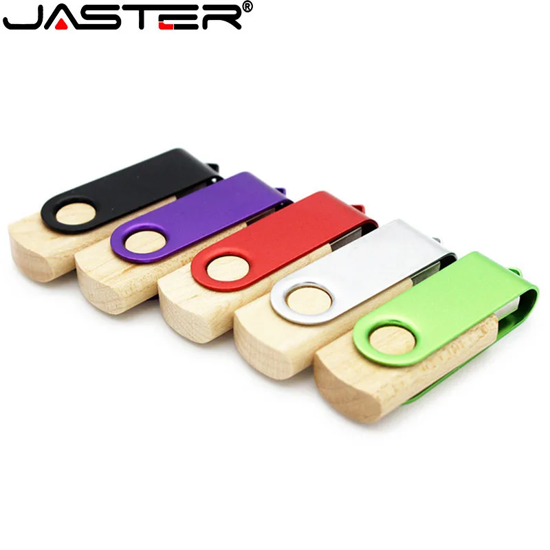 JASTER USB 2 0 usb флеш накопитель с бамбуковым зажимом на заказ 4 ГБ 16 32 64 свадебные
