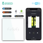 Беспроводной Wi-Fi переключатель BSEED, шторы с одним умным сенсорным выключателем, глухой переключатель с поддержкой приложения Tuya Google Assistant Smart Life