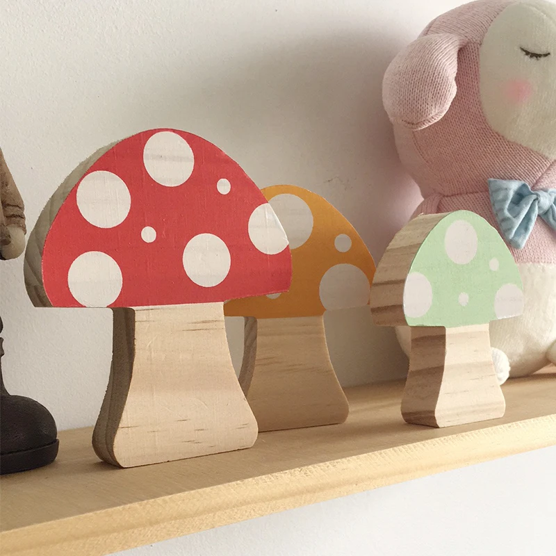 Деревянный блок с грибами для украшения детской комнаты 3 шт./лот деревянное
