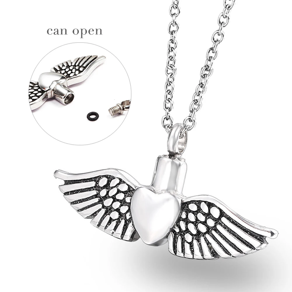 Кулон прах питомца в форме сердца из перьев кулон крылья Ангела Ароматические