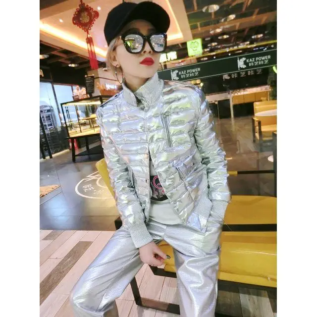 

2021 New Winter Parkas Female Glossy Stand Collar Short Coat Women Fashion Warm Cotton Padded Jacket Woman Casual Outwear L825