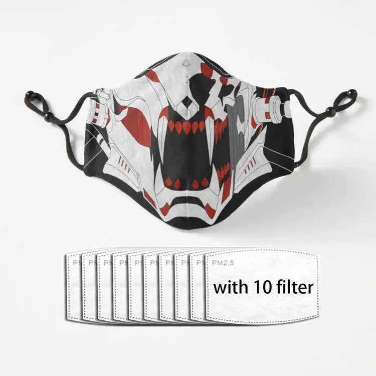 

Code Vein Hound Mask Anti Dust Half Face Mouth Mask with PM2.5 Filters 5 Layers of Protection for Men Women Black