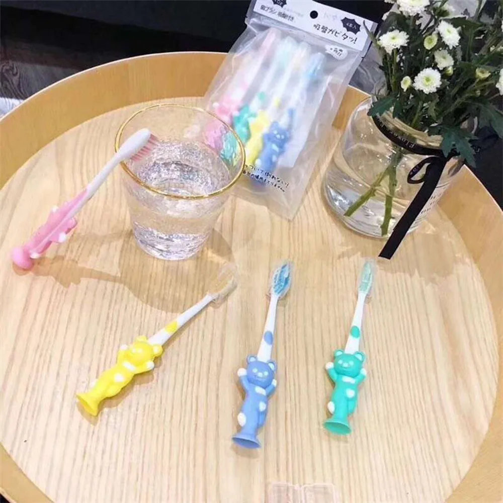 

Cute Cartoon Toothbrush for Children Bamboo Charcoal Short Handle Children's Toothbrush Baby Teeth Care