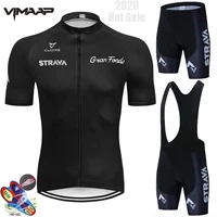 2021 strava black cycling jersey 19d bib set mtb uniform bike clothing quick dry bicycle wear clothes mens short maillot culotte
