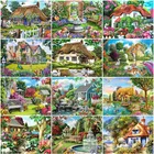 5D DIY наборы для алмазной живописи полный круглый бриллиант с AB дрель сад вышивка пейзажа дом вышивки крестом мозаика ремесла домашнего декора подарок