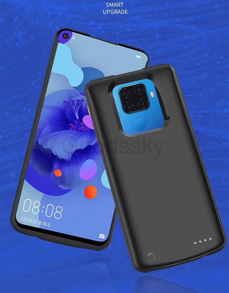 5000 мАч зарядное устройство чехол для huawei mate 30 Lite резервного копирования тонкий силиконовый ударопрочный внешний аккумулятор чехол для huawei Nova 5i Pro Чехол