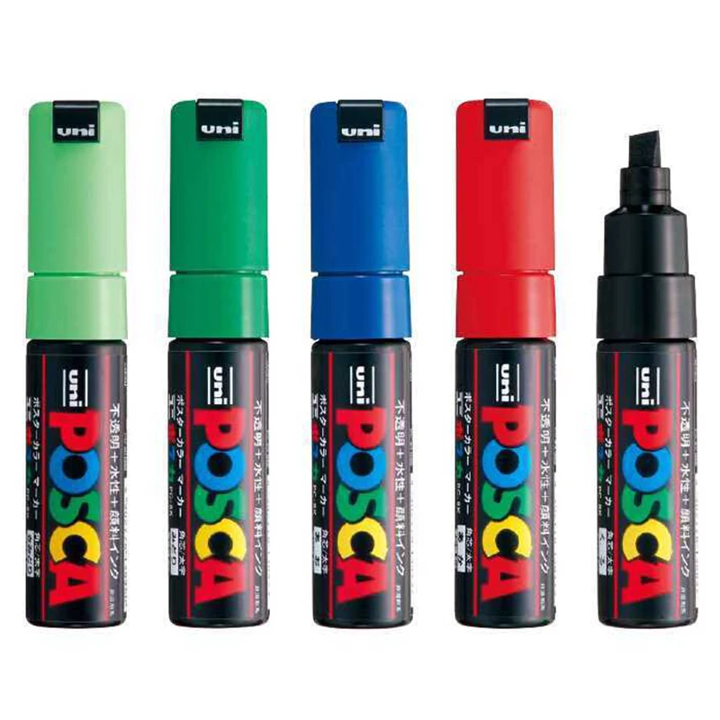 UNI POSCA PC-8K 15 цветов костюм поп-плакат реклама граффити ручка 8,0 мм большие персонажи Водонепроницаемость покрытие