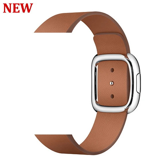 Saddle Brown Современный ремешок с пряжкой для apple watch 44 мм 40 мм iwatch 42 мм 38 мм браслет из натуральной кожи ремень для apple watch 5 4 3 2 1 - Цвет ремешка: Saddle Brown