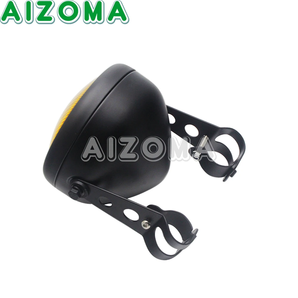 Фара мотоциклетная черная металлическая 35 Вт 12 В галогенная для Harley Yamaha Suziki CG125