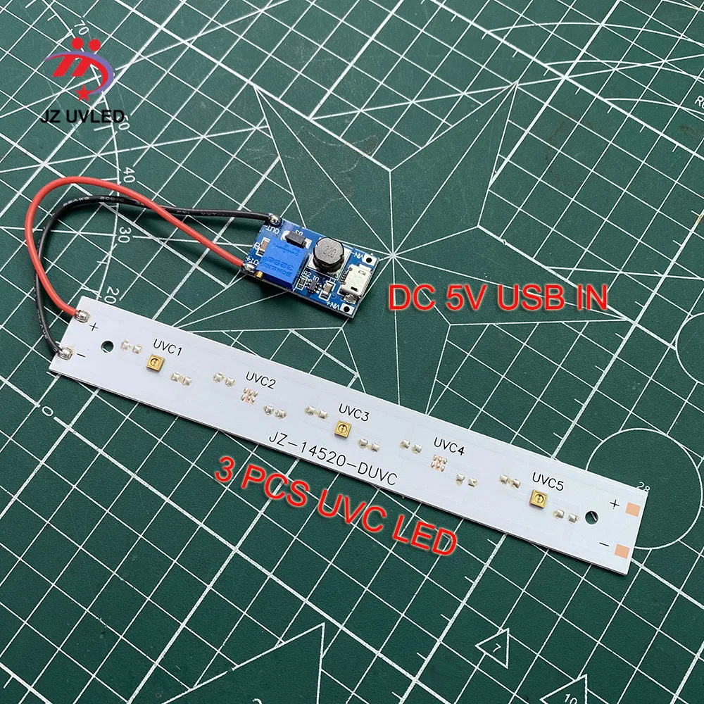USB модуль питания для 275nm UVC лампы 8 мм фонарик печатная плата УФ дезинфекционное
