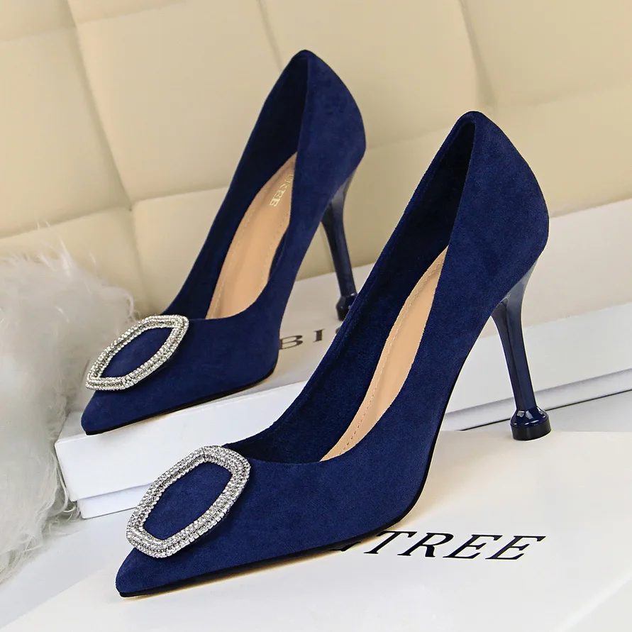 2020 женские туфли на высоком каблуке 9 5 см блестящие туфли-лодочки с пряжкой и