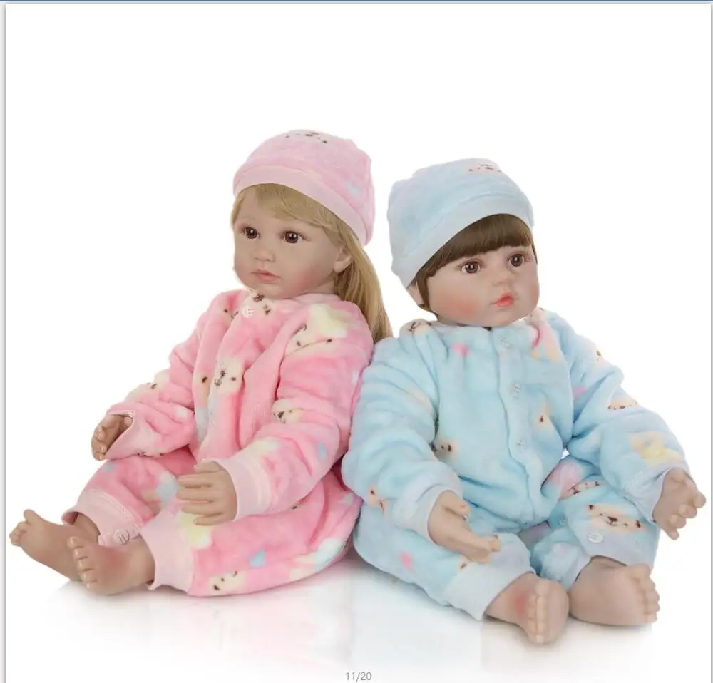 twins doll Прямая поставка 60 см Силиконовые мягкие виниловые детские куклы реалистичные Близнецы принцесса Reborn для маленьких мальчиков куклы для девочек детские подарки на день рождения - Цвет: twins doll