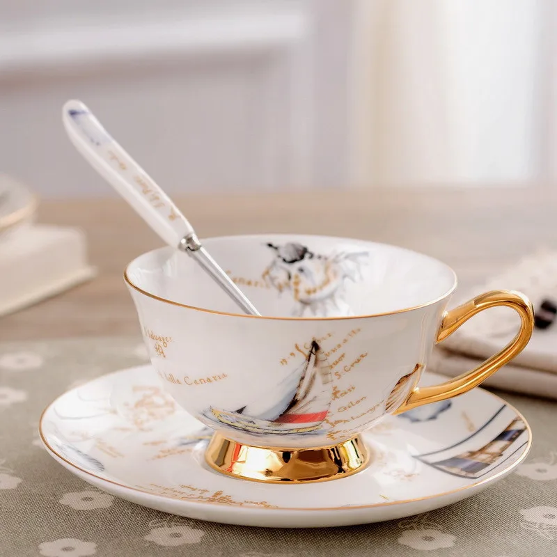 

Ceramic Coffee Mugs & Pot Set Breakfast Milk Coffee Cups With Tray Drinkware Sugar Can Milk Jug 15 Pieces Set Wedding Gifts