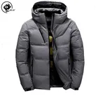 Мужской пуховик с капюшоном, зимний, ветрозащитный, с подкладкой