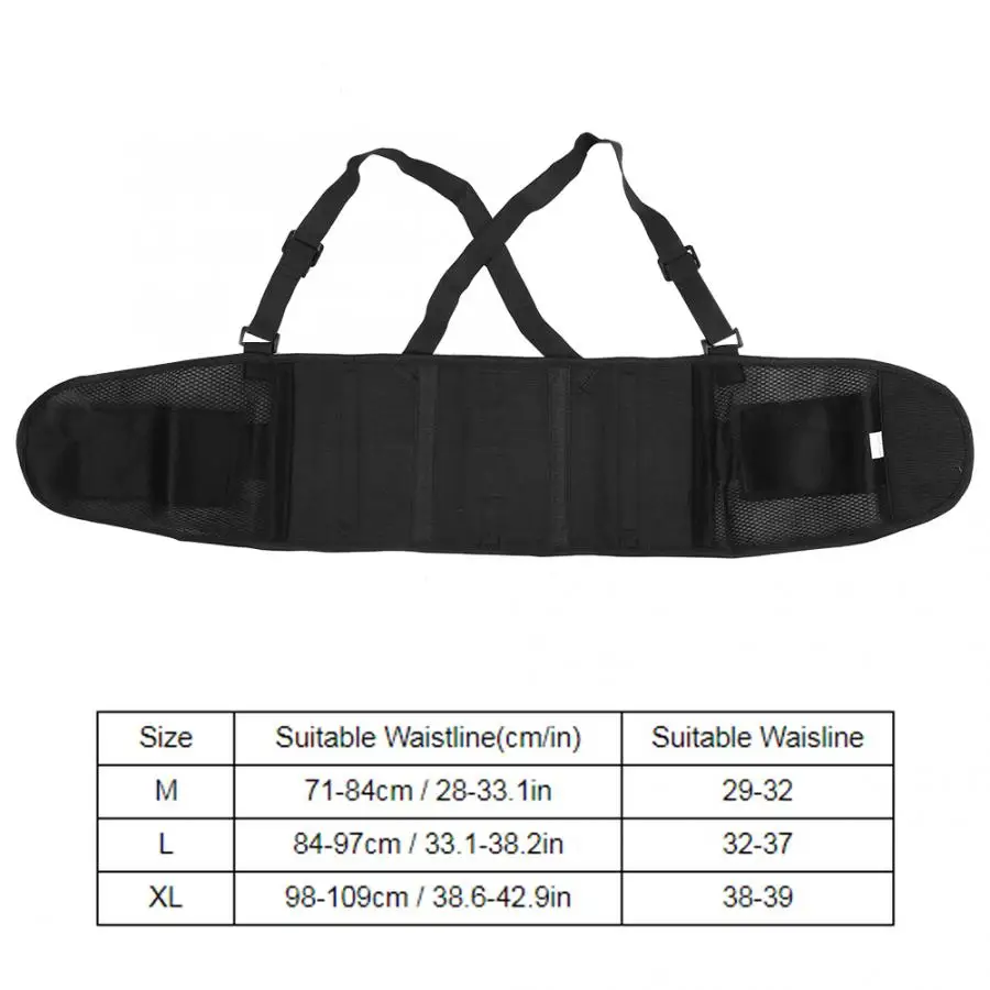 

Corrector Adjustable Working Lumbar Spine Support Belt Anti Sprain Fixing Strap Waistband Black Braces Supports