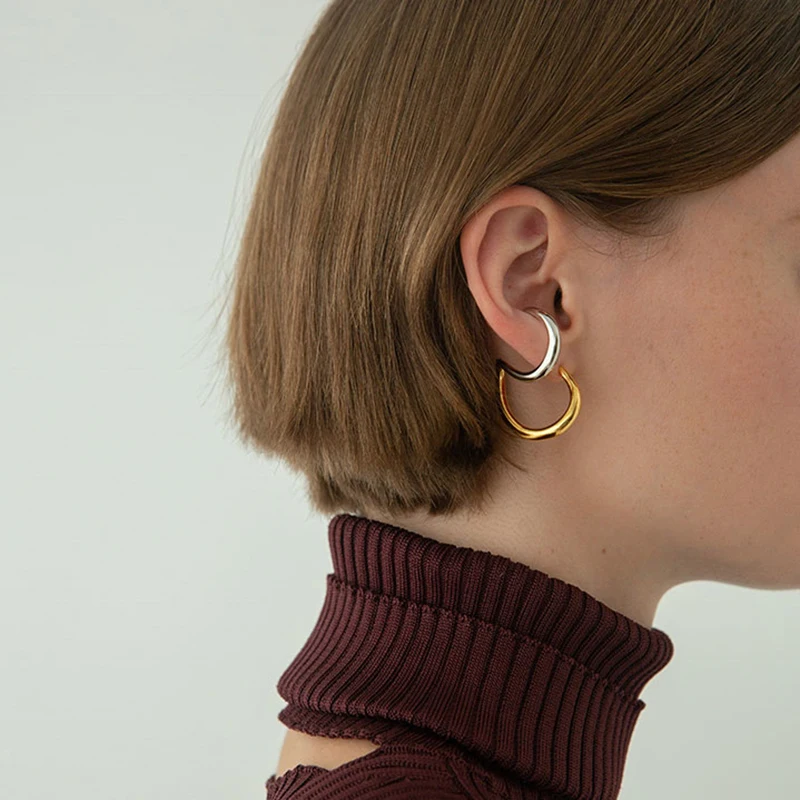 2020 горячая Распродажа двойные круглые витые золотые серьги гвоздики в форме S