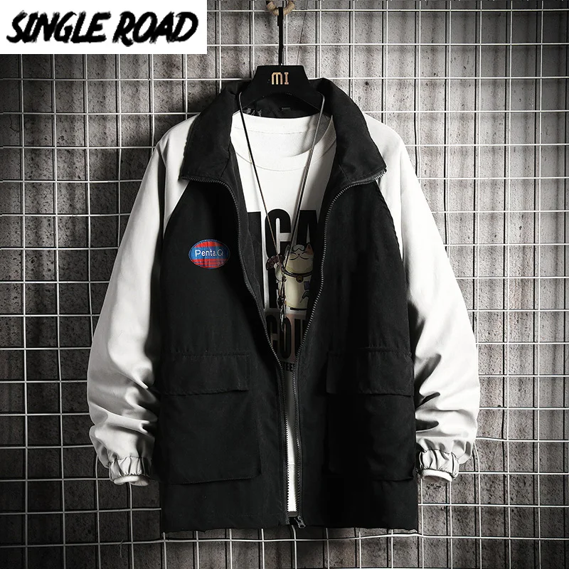Куртка мужская демисезонная составного кроя в стиле хип хоп|Мужские куртки| |