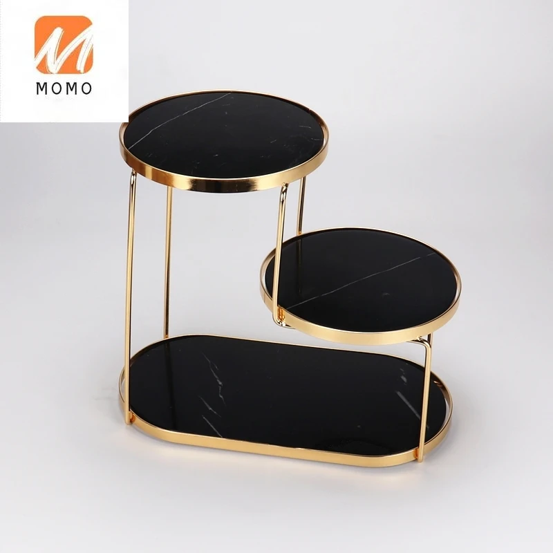 

Multi-layer bathroom marble shelf dressing table storage rack