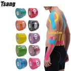 Эластичные бандажные наколенники, ленты для фитнеса, самоклеящиеся, для снятия мышечной боли, кинезиологические поддерживающие накладки