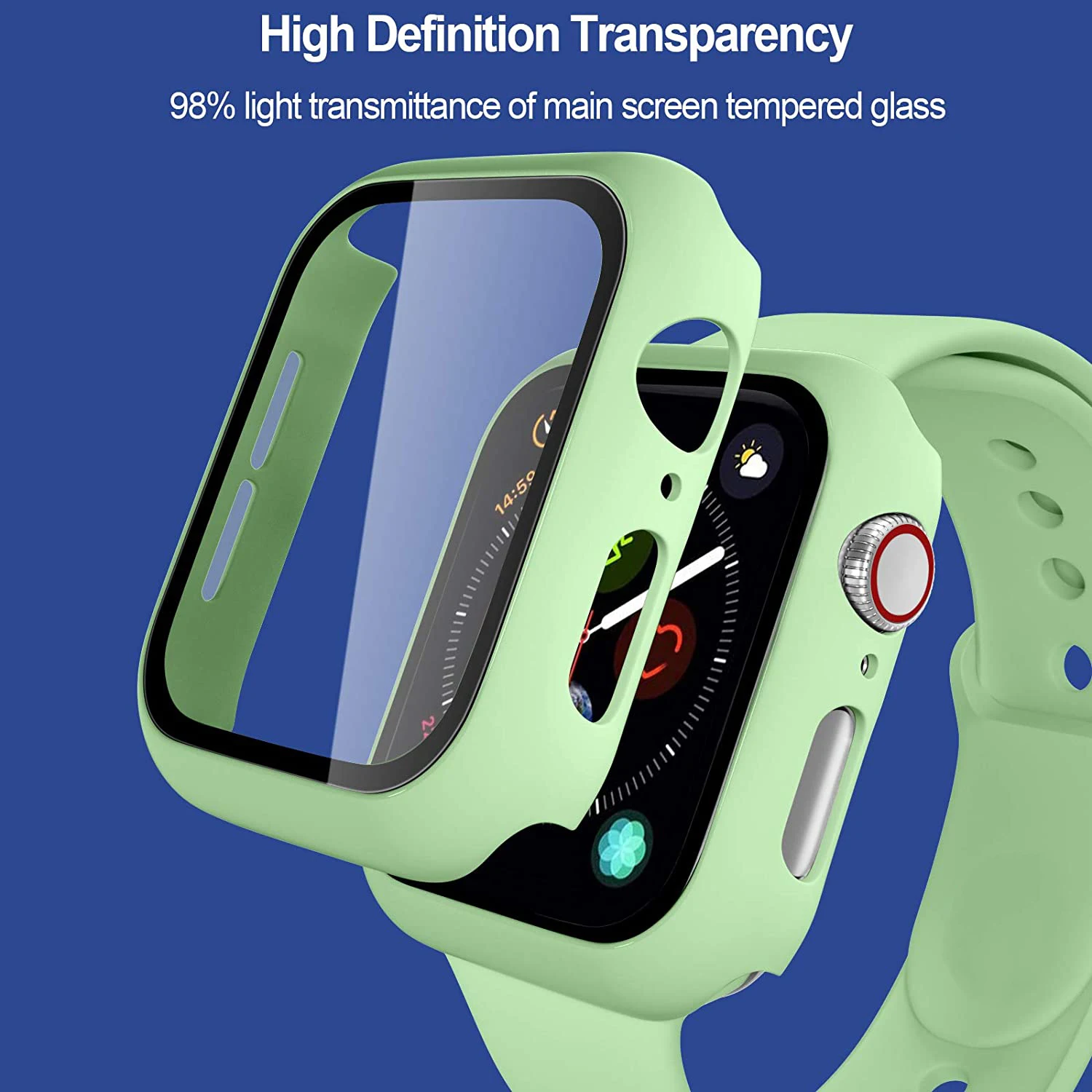 Стекло + чехол ремешок для Apple Watch band 44 мм 40 38 42 силиконовый смарт часов iWatch 3 4 5 6 se