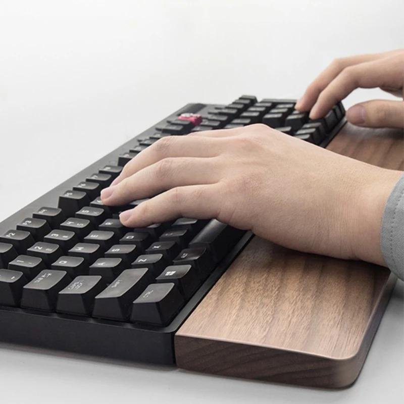 

J60A Keyboard Pad Wrist Guard Walnut Wrist Rest Pad Ergonomic Gaming Wrist Rest Support with Non Slip Bottom