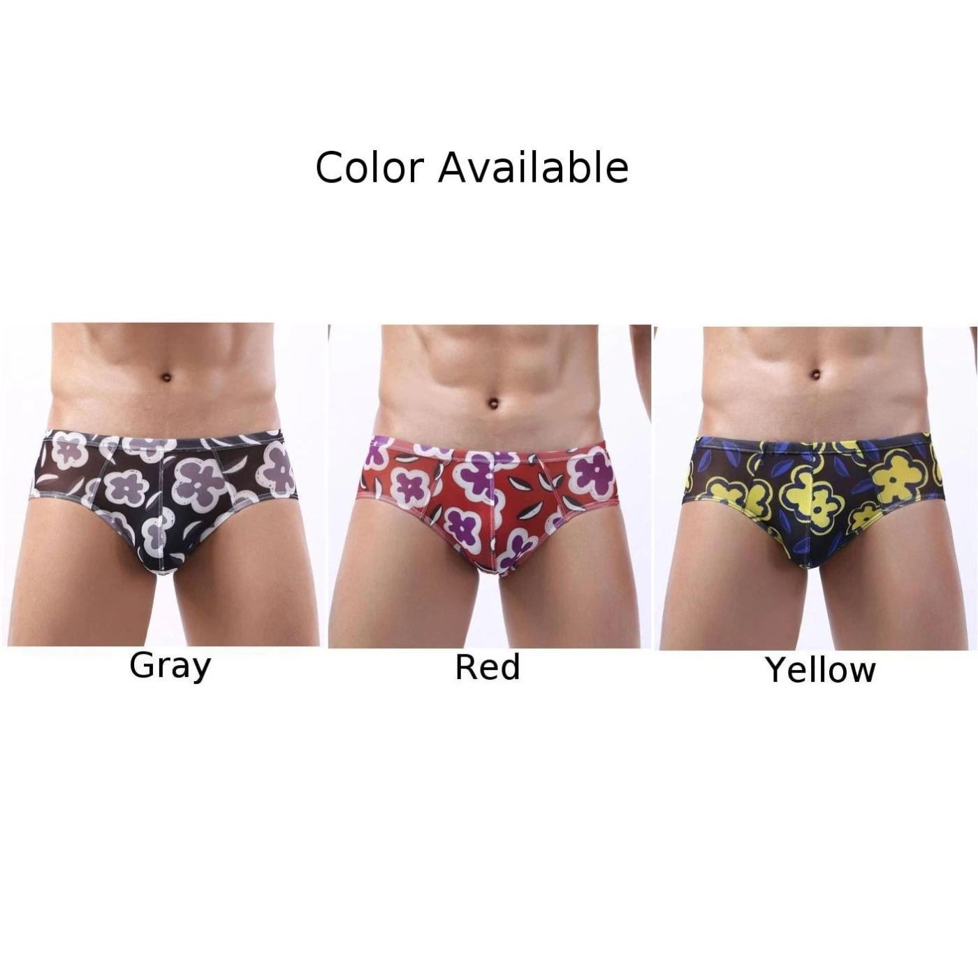 

Men Mesh Sexy Printed See Through Bulge Pouch G-String Thong Underwear Bikini Briefs Convex Pouch Underpants Lingerie Sissy Pant