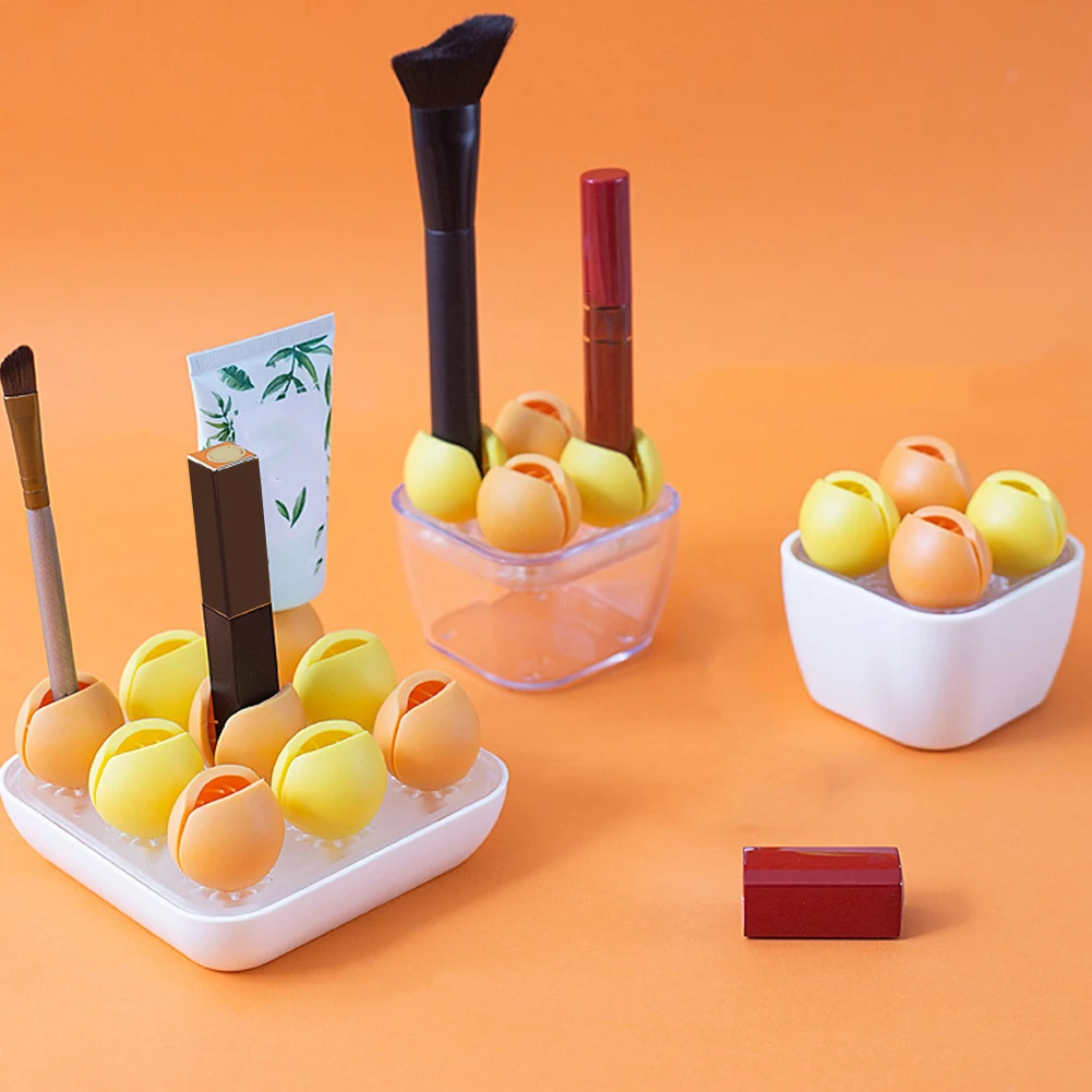 

9 Grid Silicone Lipstick Rack Cosmetic Storage Box Makeup Storage Case Lipstick Organizer Makeup Brush Holder For Desktop