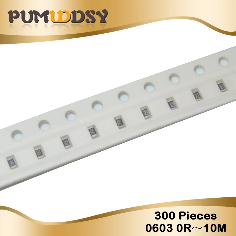 300 шт. 0603 SMD 1/8 Вт Резистор проволочного чипа резисторы 0 Ом~ 10 м ом 0R 1K 4,7 K 4K7 10K 100K
