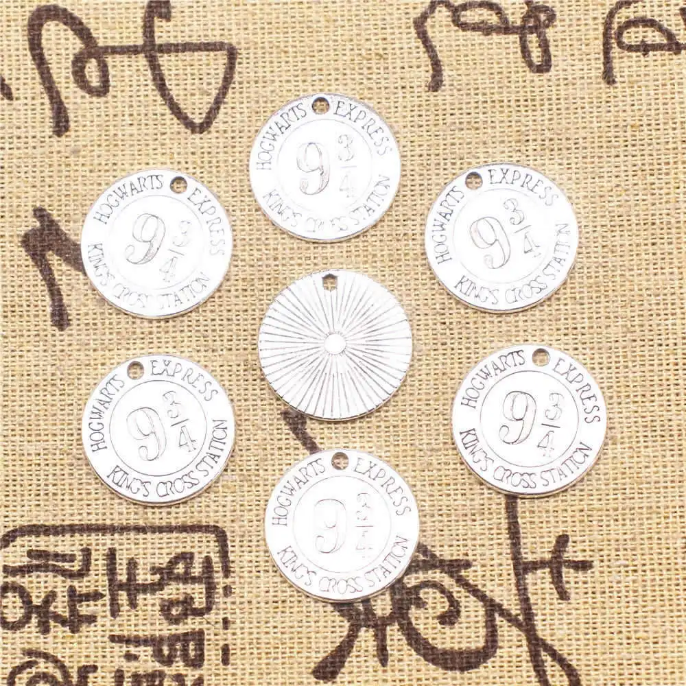 

5Pcs For Jewelri Make Number Plate Charms Antique Silver Color 20X20mm