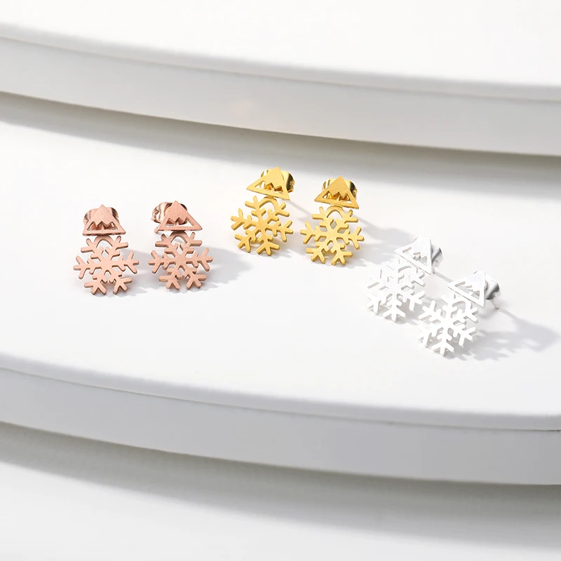 Модные милые зимние креативные серьги в виде снежинок для женщин ювелирные изделия девушки цветок на удачу