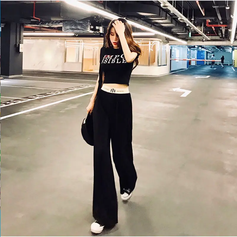 

Summer ice silk wide leg pants women's loose and thin, high waist drop, floor dragging pants drop, straight casual pants large