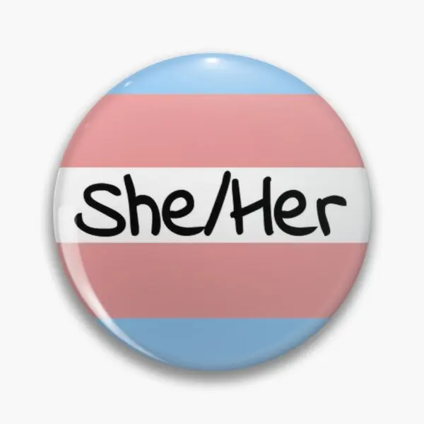 

Регулируемая мягкая Металлическая Булавка с надписью Trans Flag W She Her PRS, Подарочная бижутерия, Милая женская одежда, булавка на воротник, креати...